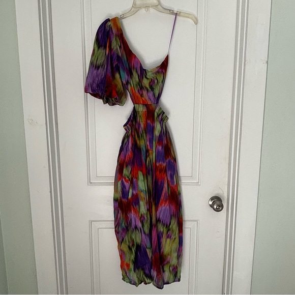 Karlie One-Shoulder Maxi Dress Purple Multicolor Lined - Picture 2 of 14